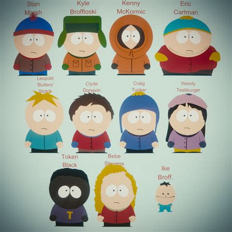 He has shown keen abilities for Sumo Wrestling, producing addictive cable. . Character names south park
